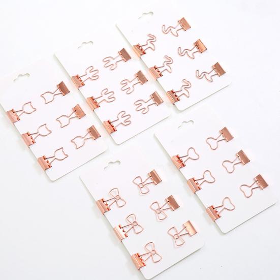 6Pcs Metal Paper Clips Cute Animal Shape Binder Clamps for School Office Colorful Document Photo Holders
