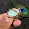 Natural Amazonite Gemstone Handmade Copper Wire Wrap Gift Ring Size 8 Z8Y72