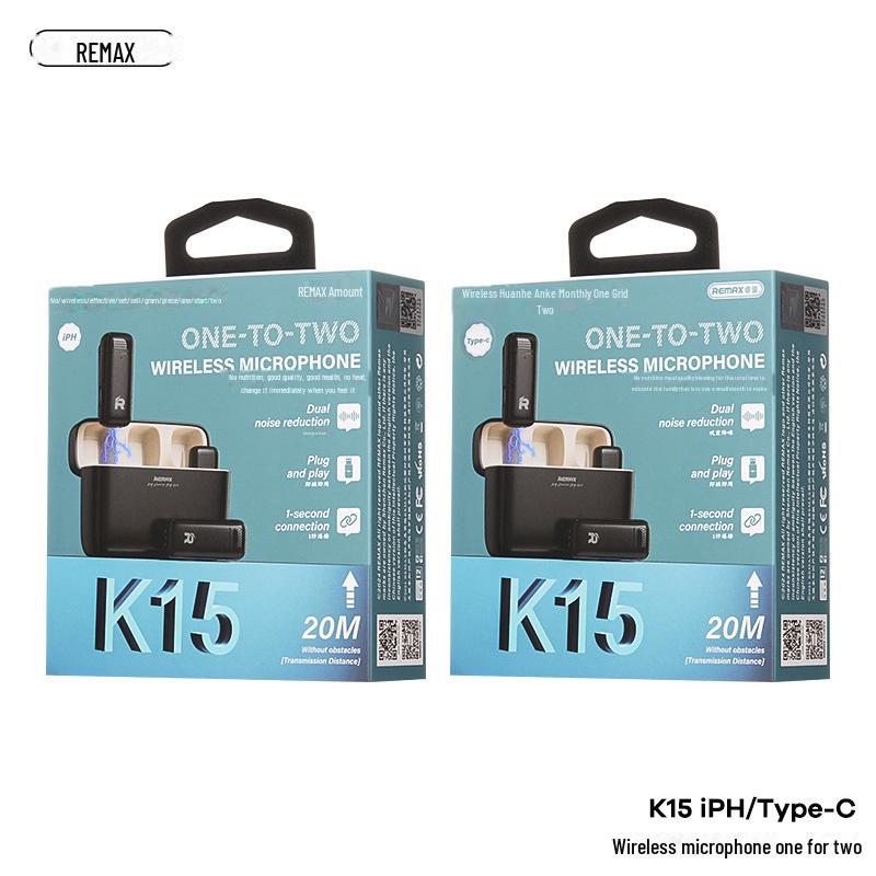 REMAX Dual Wireless HD Radio Microphone with Collar Clip