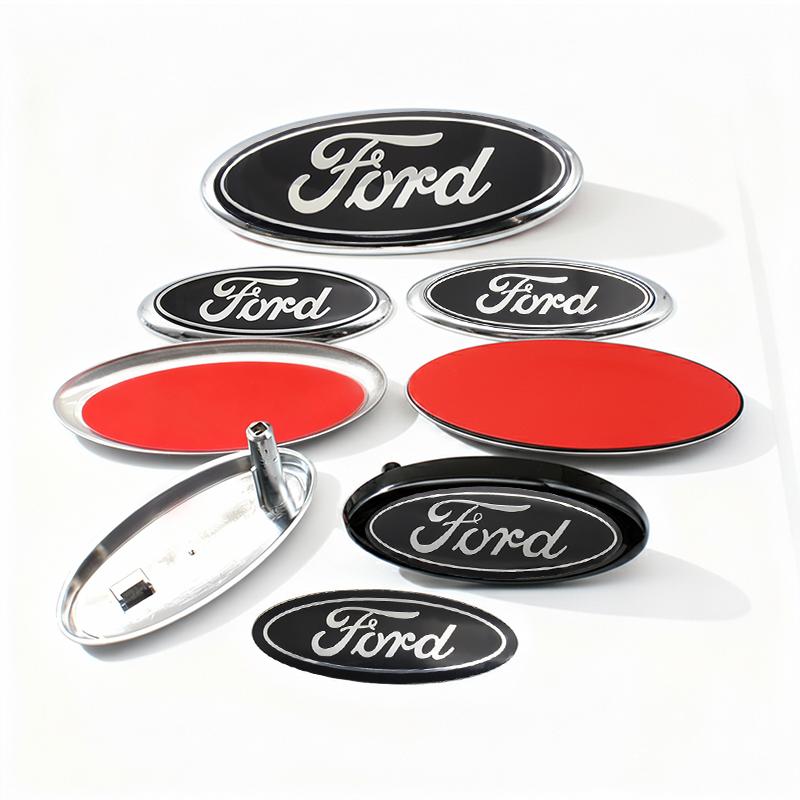 PLWD4 For Ford Fiesta Focus 2 3 Mondeo Edge Ranger Fusion Kuga S-MAX Transit Car Front Grille Emblem Rear Trunk Logo Badge Accessories