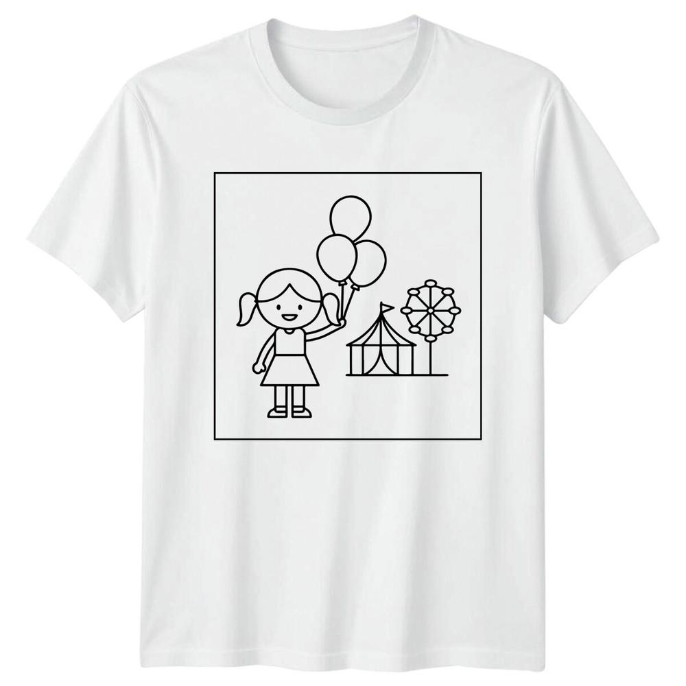 Girl With Balloons Carnival Hobbies Unisexs TShirt Unisexs Tee Graphic S