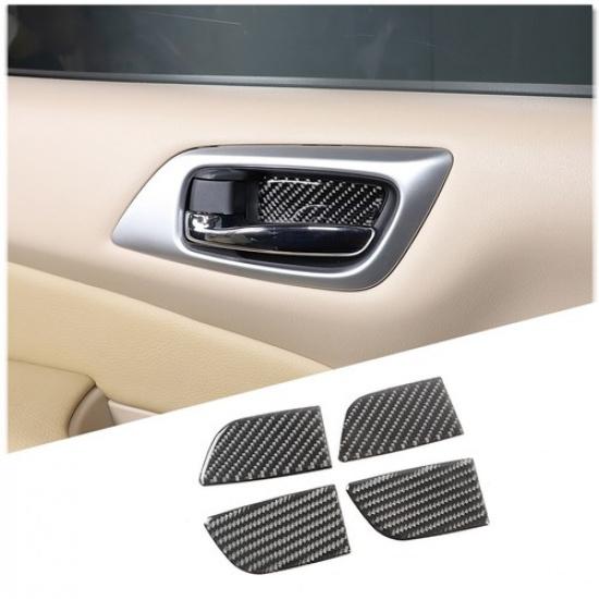 Soft Carbon Fiber Inner Door Bowl Trim Panel Sticker For Nissan Pathfinder 13-18