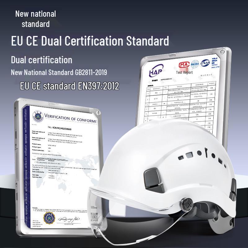 Multifunktionell skyddshjälm med skyddsglasögon, Andningsbar & Hållbar ABS, Nationell Standard, Anpassad Logotyp