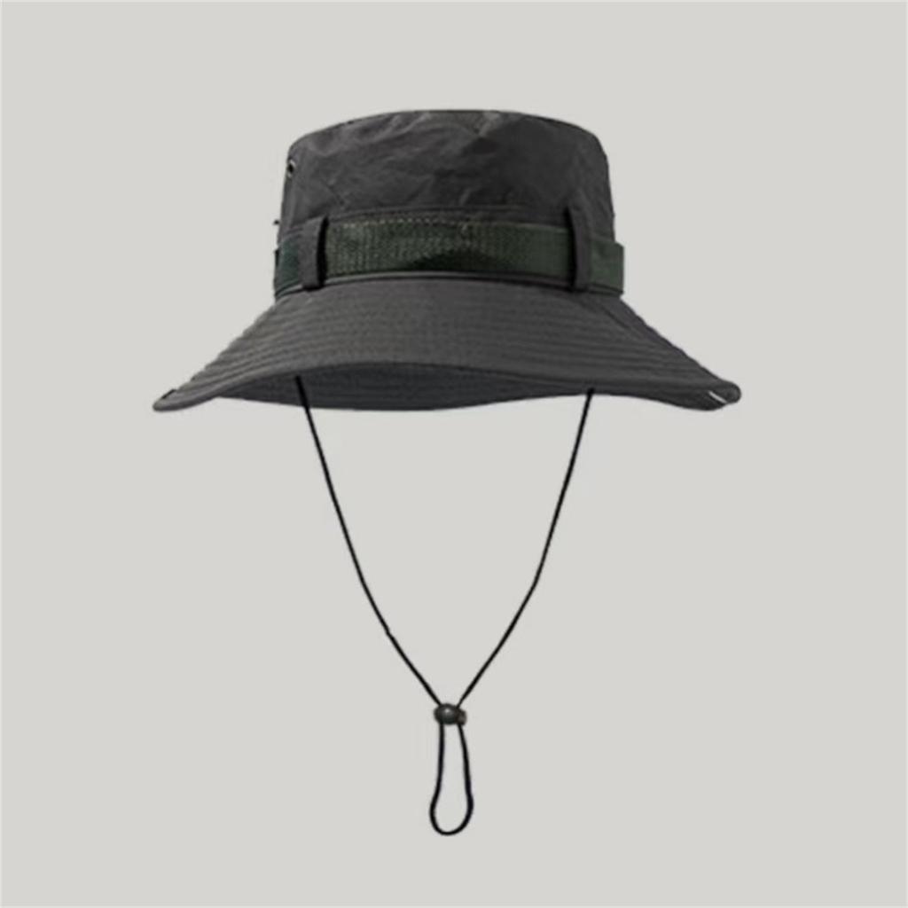 Summer Men's And Women's Outdoor- Sun Hats Ponytail Hole Mesh Breathable Sunscreen Fisherman Hat Brim- Mountaineering Sun Hat