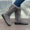 Damen neue modische vielseitige Wildleder Mid-Calf Stiefel Plüsch warm Schneestiefel Damen Winter bequeme Baumwollstiefel Plateau-Schuhe