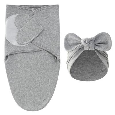 Love Heart Baby Blanket Bows Hat Set Cotton Newborn Swaddle Solid Color Infant Sleeping Swaddle Wraps for All Seasons New 0-24M