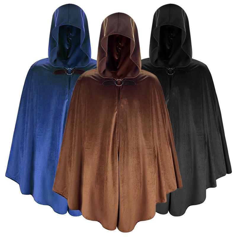 Medieval Suede Velvet Warrior Cloak Costume