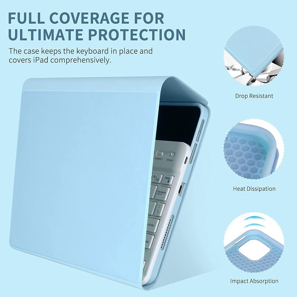 Leather Keyboard Case for iPad 10 102 Air 5 with Pencil Slot Pro 129 97 Bluetooth Keyboard Protective Cover