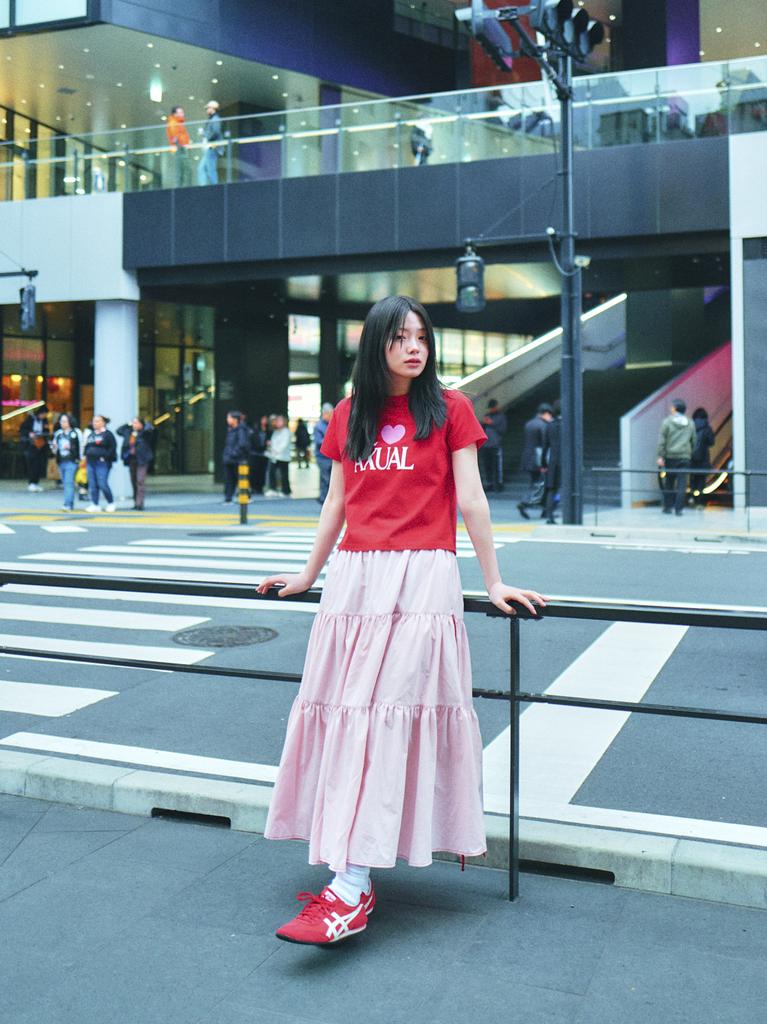 Loaegsyueol Silk Ribbon Tierd Skirt_Pink
