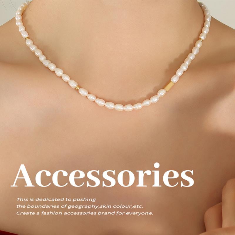 Süßwasserperlenkette für Damen Elegante minimalistische Halskette für Damen Halsketten Choker Luxuriöser Damenschmuck