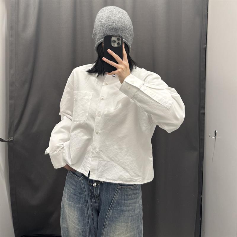 

Women s Boxy Long-Sleeve Oxford Shirt, Collaboration Style - Y484928 L белый
