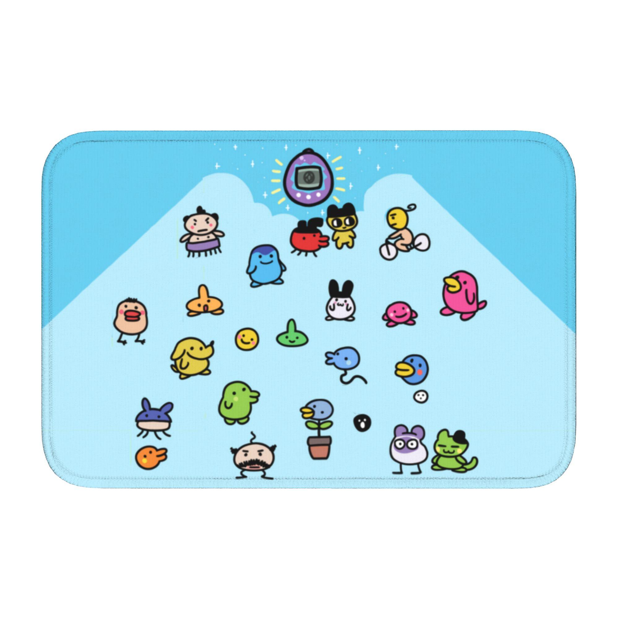 

Tamagotchies Cartoon Floor Door Kitchen Bathroom Mats Anti-Slip Indoor Doormat Garden Living Room Entrance Rug Carpet Footpad 60cm x 90cm