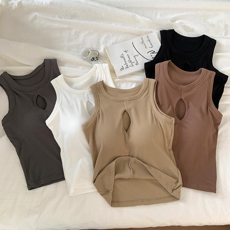 

ITOOLIN женские сексуальные открытые топы на бретелях, нижнее белье, мягкий бюстгальтер Y2K, топы на бретелях, трикотажные топы с круглым вырезом