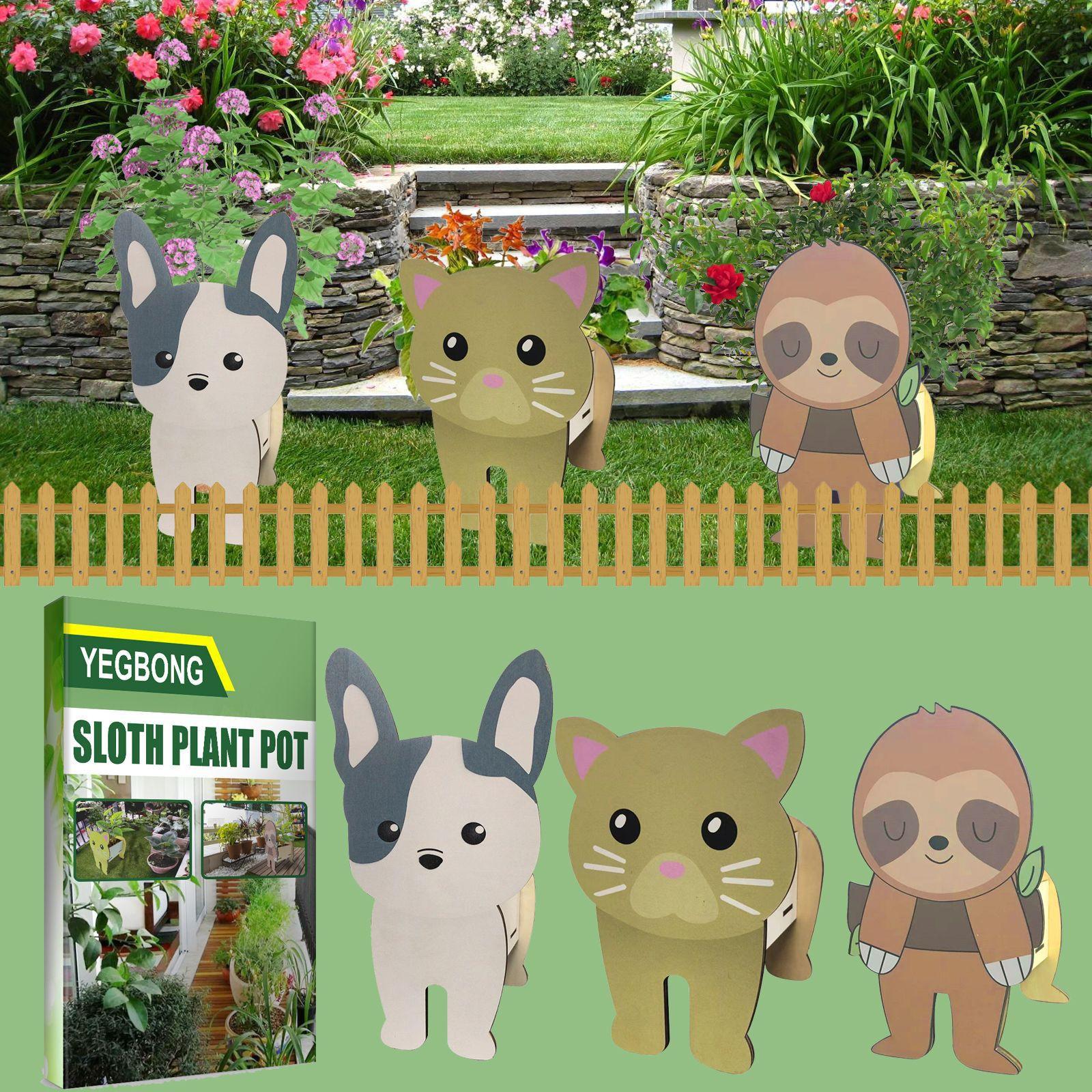 

Милый животный цветочный горшок, садовый декор для комнатных и уличных растений, контейнер для хранения растений