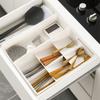 1pc Kitchen Drawer Retractable Storage Box Cabinet Plastic With Detachable Partitions Tableware Storage Box Kitchen Organizer
