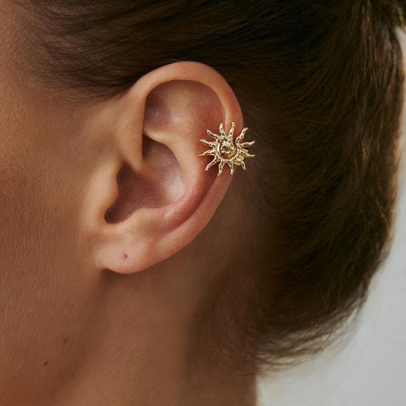 3Pcs Ear Cuff Earrings Non-Piercing Starfish Sun Cuff Ear Clip Earring For Women Fake Cartilage Simple Y2K Jewelry