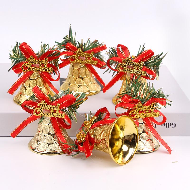 Christmas Leafy Gold Bell Tree Ornaments and Jingle Window Hangings