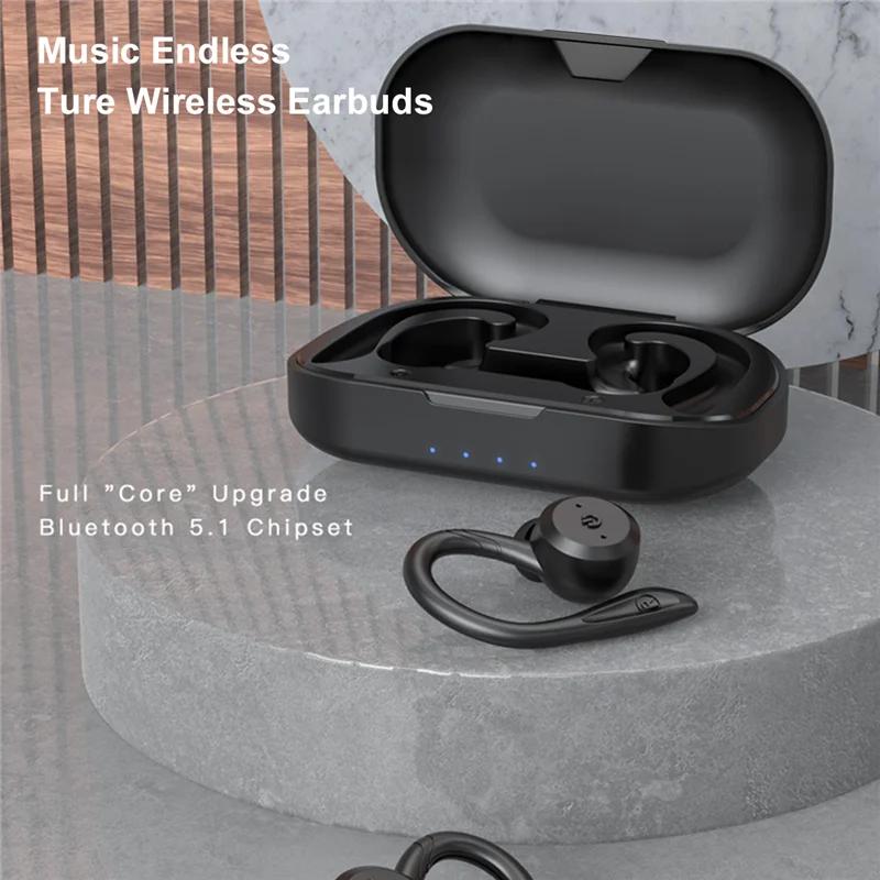 20 Hours Play Time Swimming Waterproof Bluetooth Earphone Dual Wear Style Sport Wireless Headset TWS IPX7 Earbuds Stereo
