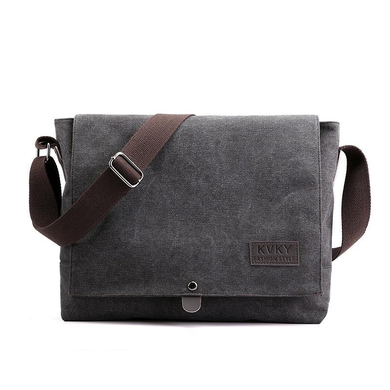 Men's Canvas Cross-body Bag Fashionable Single Shoulder Casual Multi-function Light