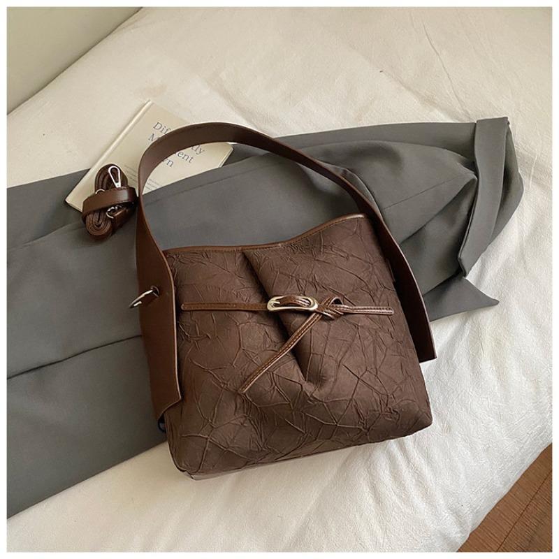 Simple and Fashionable Bucket Bag with Casual Texture, New Winter Bag, Women's Shoulder Messenger Bag.