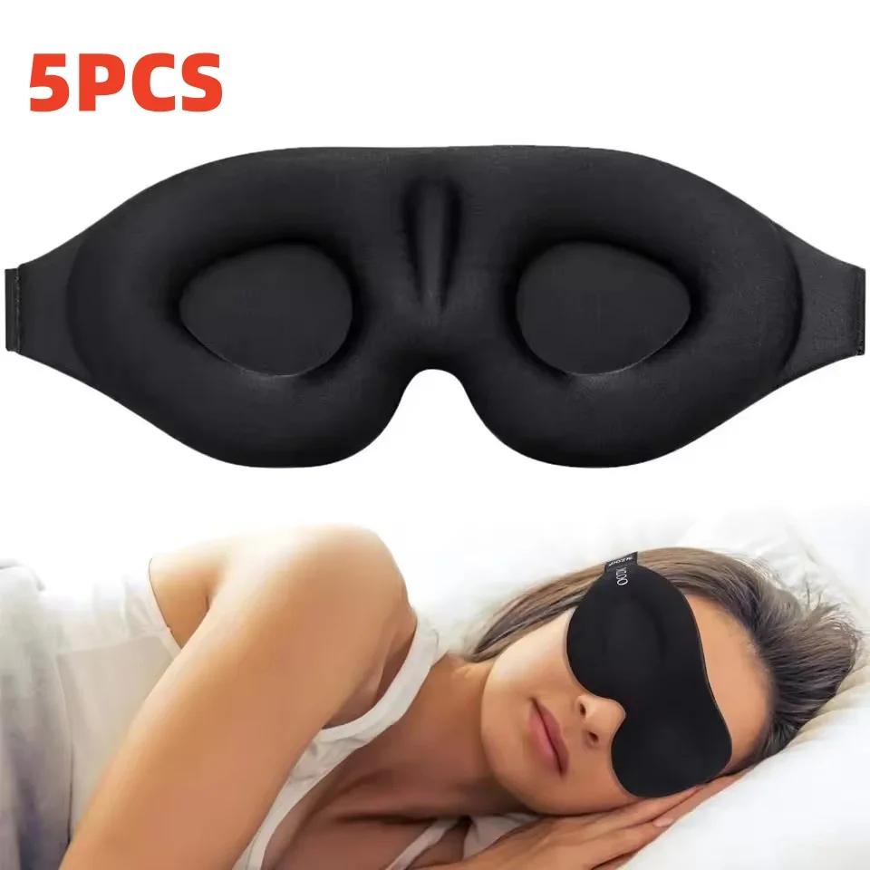 3D Sleep Mask for Side Sleeper, Light Blocking Eye Mask with Soft Padded High Elastic Band, Travel Nap Blindfold for Men Women