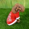 Red Plush LOVE Pattern Costume Pet Christmas Dress Holiday Party Clothing Clothes for Dogs Cats