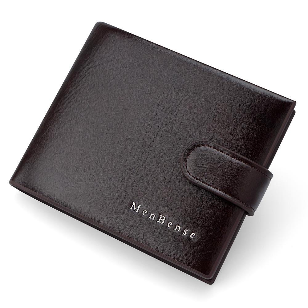 Schoolbag new dark line craft leather texture horizontal business men's wallet short wallet multi-card position hinge men's wallet
