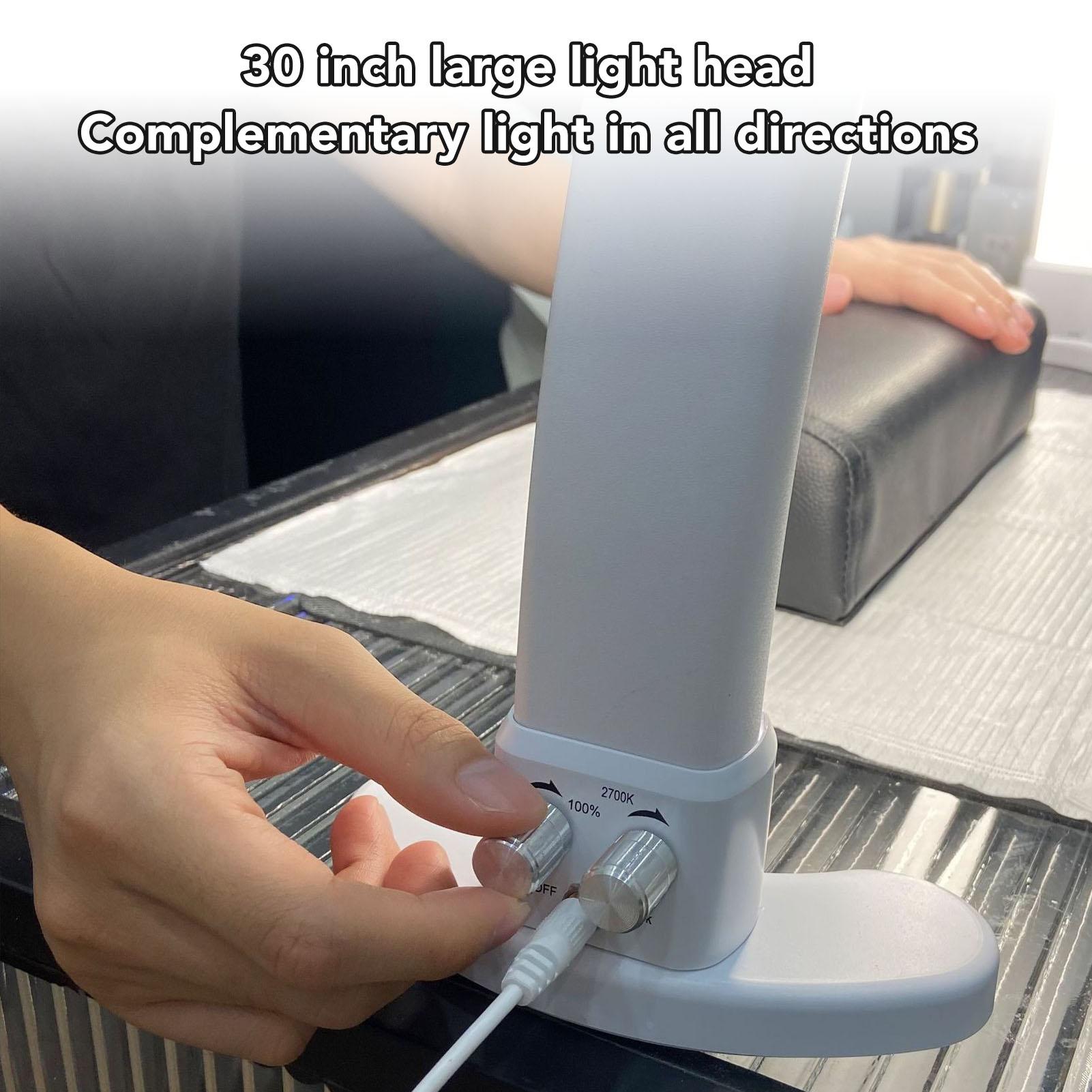 

48 Вт Полумесяц Настольная лампа для ногтей 28 дюймов 2700K‑5600K Диммируемая светодиодная лампа для дизайна ногтей для салона Белый EU PLUG