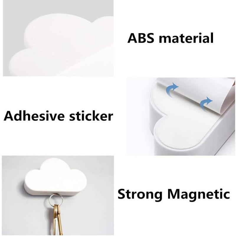 Магнитный настенный держатель для ключей Blue White Cloud, мощные магниты удерживают брелки, крючки-органайзер для ключей с клеем для входной двери (2 шт.)