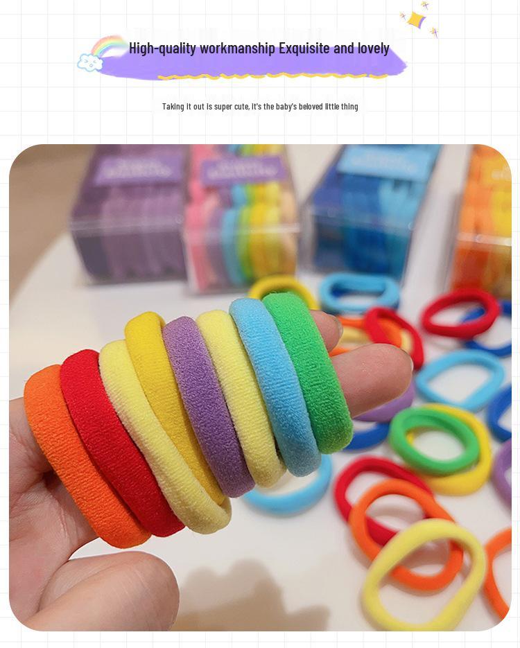 Korean Style Colorful Gradient High Elasticity Hair Ties for Girls' Ponytails