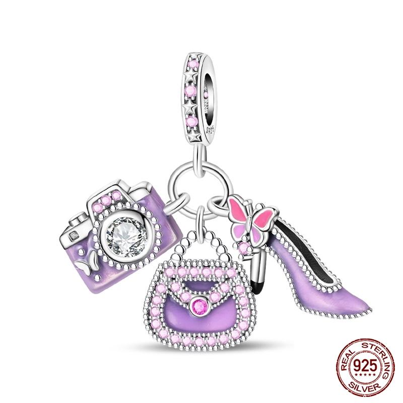 New Copper Cactus Flower Bird Bear Pony Bag Charms Beads Fit Charms Brand Original Bracelet Diy Fine Jewelry Gift