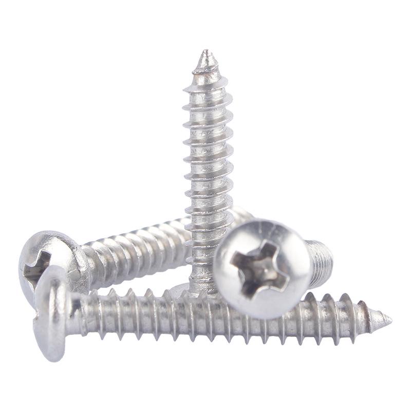304 Stainless Steel Phillips Round Head Self-Tapping Screws M2-M6