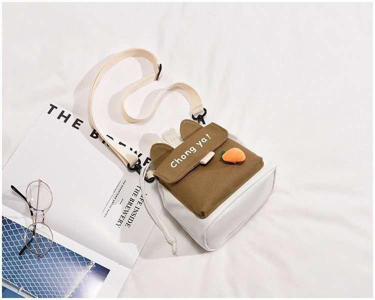 Korean version of children's bag 2025 autumn and winter shoulder bag simple rabbit oblique span bag trendy boys and girls baby versatile accessories