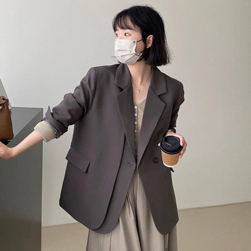 Women s Gray Suit Jacket - New Fashion Professional Autumn Formal Wear Set S серый