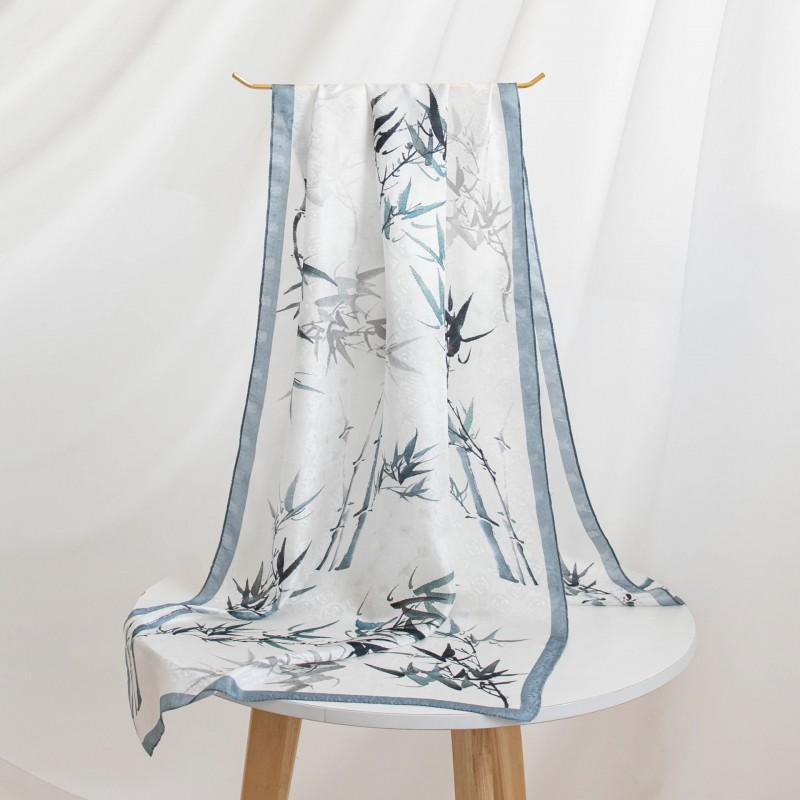 Silk Scarf Long Shawl Mom Floral Print Satin Wrap Gift Lightweight Breathable
