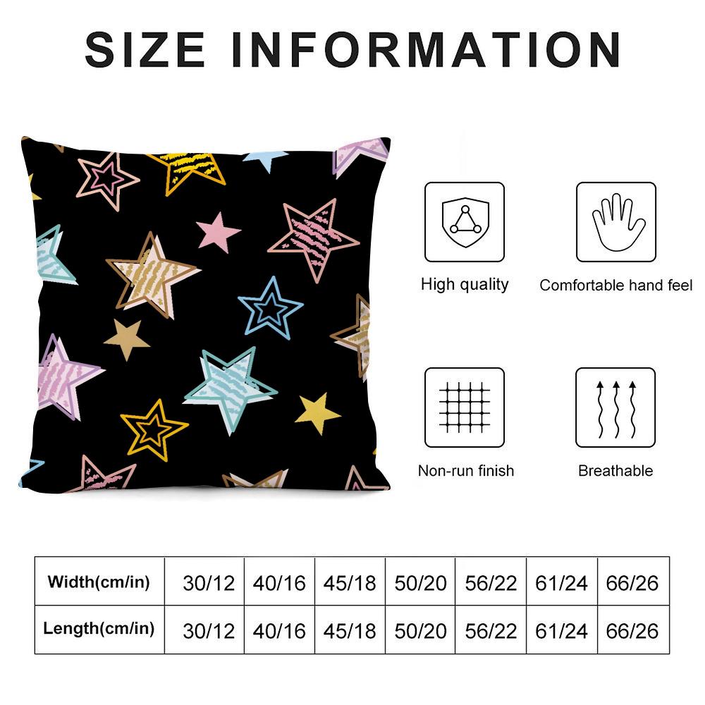 Abstract Star Art Cushion Cover Soft Plush Throw Pillow Cover | Double-Sided Decorative Cushion Case | Sofa Bedroom Home Decor