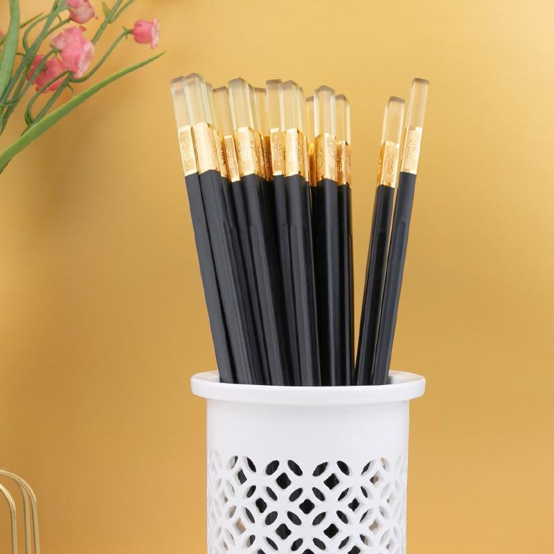 5 paar Chinesischen Stil Wiederverwendbare Gesunde Legierung Stäbchen Set Haushalt Besteck Küche Geschirr Werkzeug Zubehör