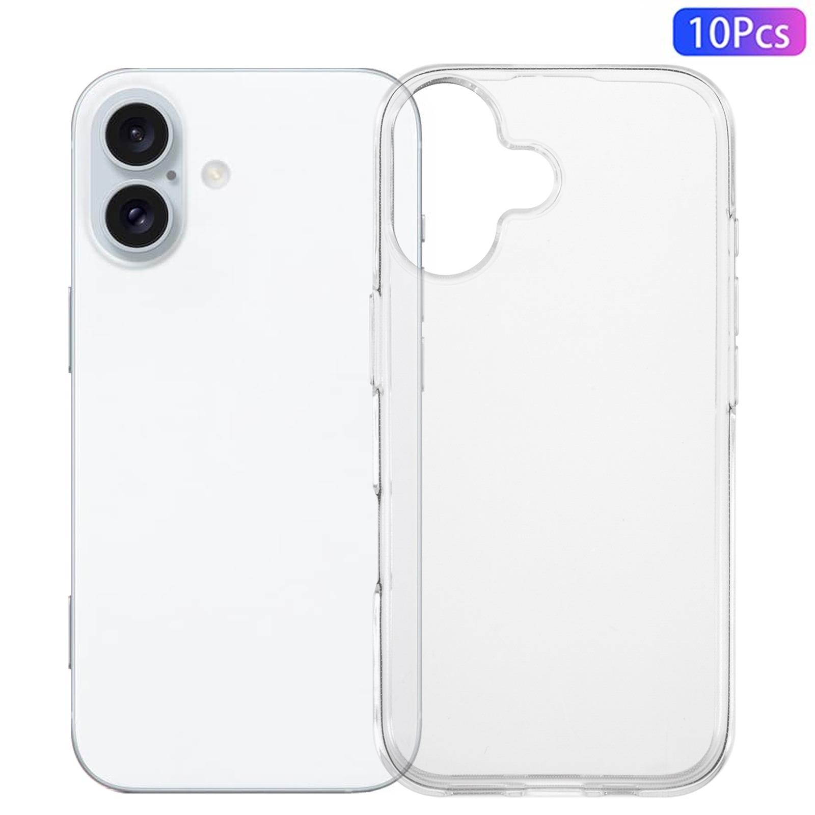 

10Pcs / Set For iPhone 16 Case Clear TPU Watermark-Free Shockproof Phone Cover