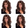 Synthetic Dark Brown Wig Long Wave Wigs for Women Hair Wig With Bangs Heat Resistant Party Daily Natural Use