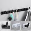 Tuqiu Black Bathroom Robe hooks,Aluminum White Coat Racks,clothes Hooks Bathroom Hardware Accessories Kitchen Hangers