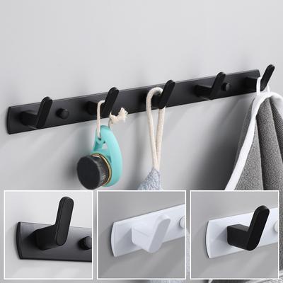 Tuqiu Black Bathroom Robe hooks,Aluminum White Coat Racks,clothes Hooks Bathroom Hardware Accessories Kitchen Hangers