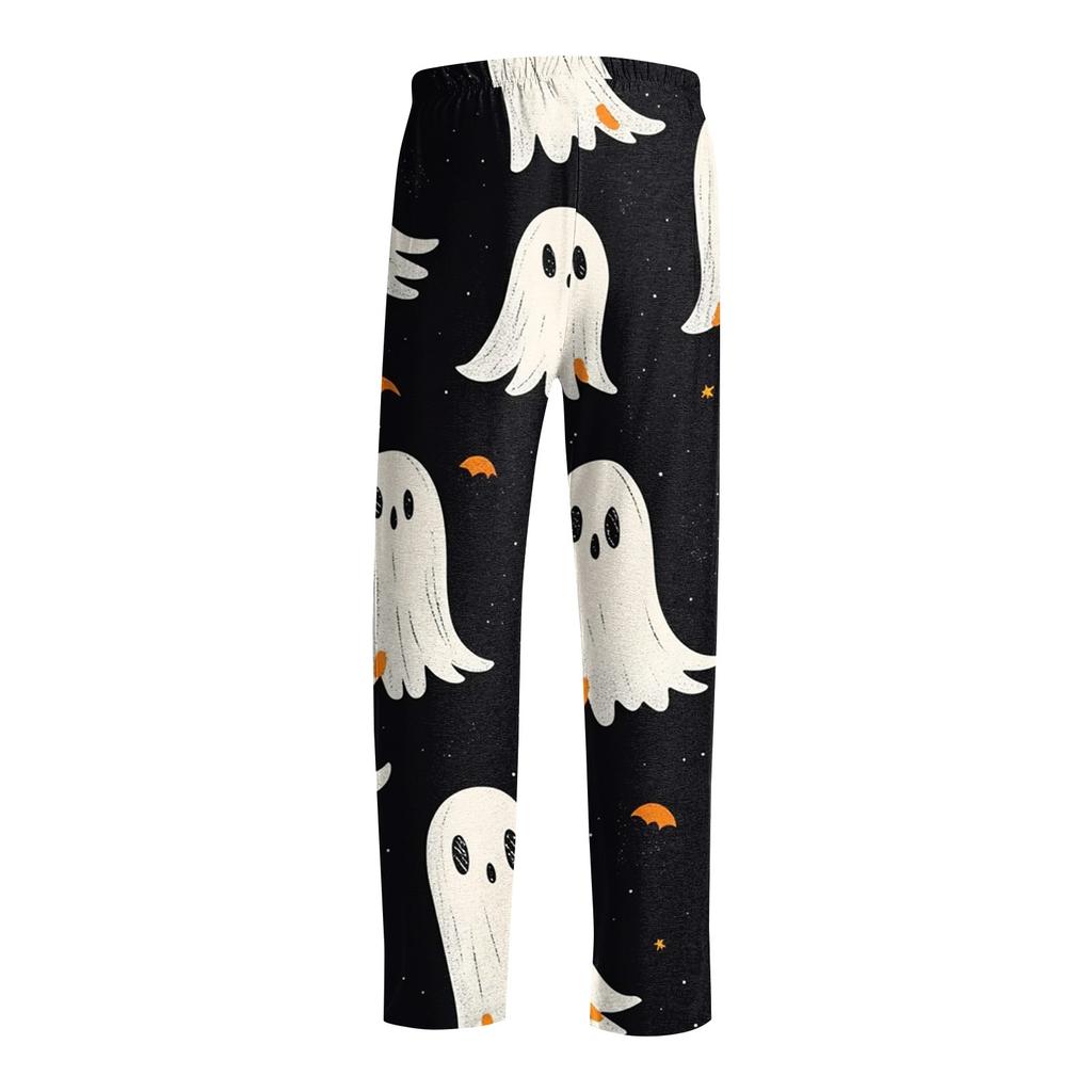 Men's Halloween Print Drawstring Pants Casual Pajama Pants