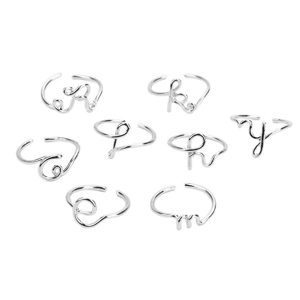 

Регулируемое кольцо с буквами, ювелирные изделия, женское кольцо с буквами из розового золота, ювелирные изделия для рук, персонализированные аксессуары Letter L