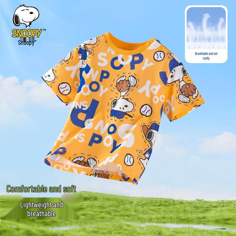 SNOOPY Boys  Baseball Short Sleeve T-Shirt 120