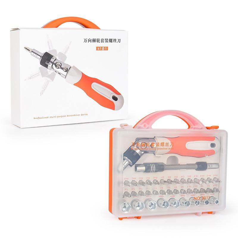 41-in-1 Universal Ratchet Screwdriver CRV Chrome Vanadium Steel Socket Combination Multi-Angle Screwdriver