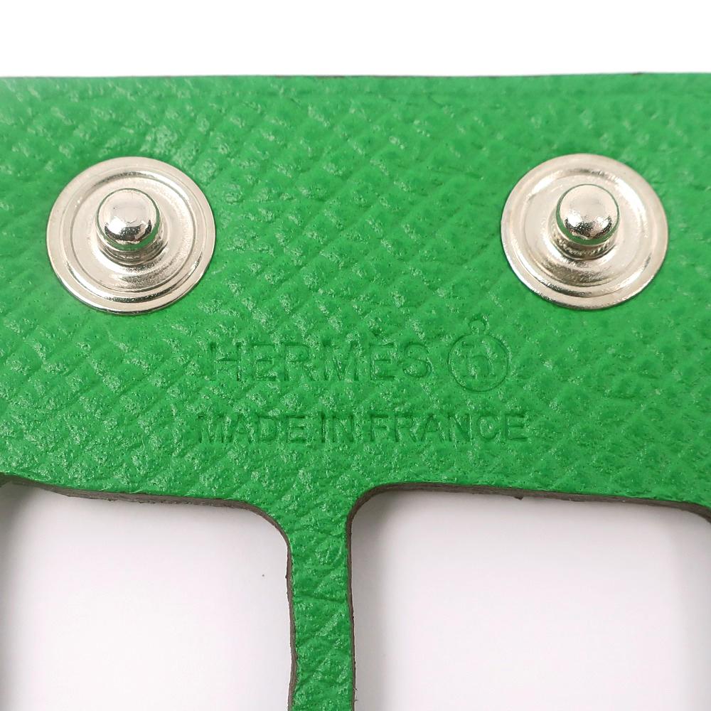 Hermes Brățară petit ache ecaille Verde/Argintiu Hardware Togo 11g Femei Folosit