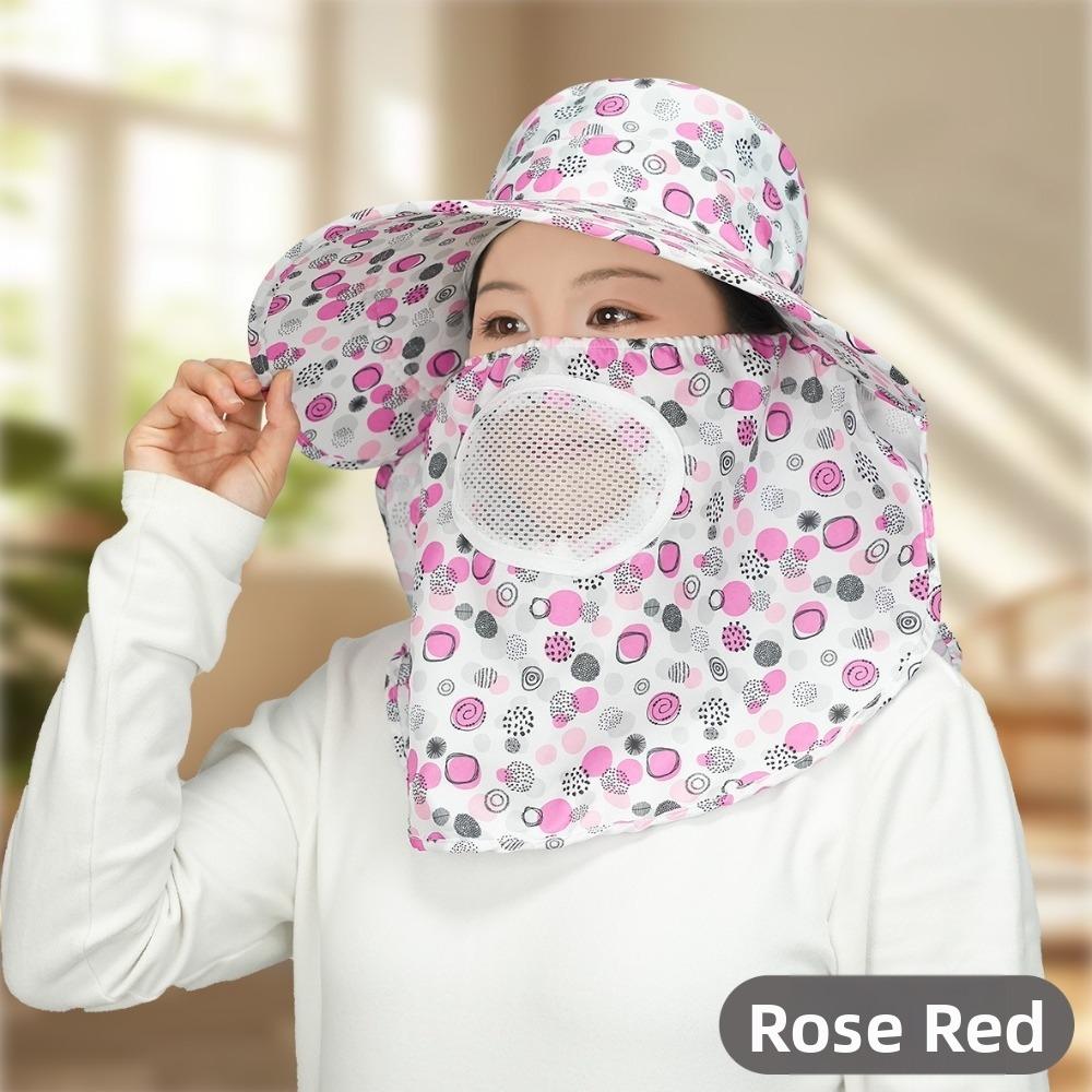 

Anti-UV Wide Brim Hat Adjustable Sunshade Hat New Sun Protection Hat for Outdoor Sports рожевий червоний колір