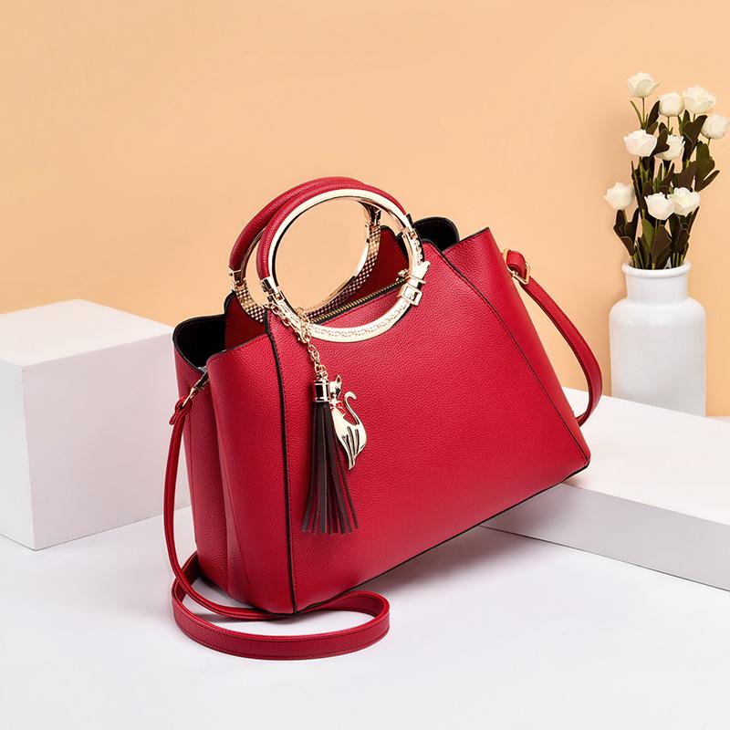 Satın alın 2021 Classic Tassel PU Bag Handbag Shoulder Bag Trend Allmatch Female Bag Joom