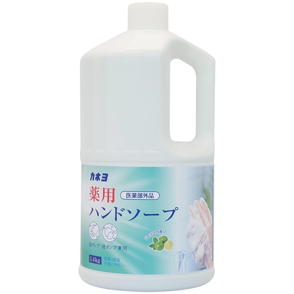 Kaneyo Soap Large Medicated Hand Citrus Foam Pump Made In Japan [Quasi-drug, Capacity] Soap, 1.4kg Refill, Scent, Pump/Liquid Compatible,