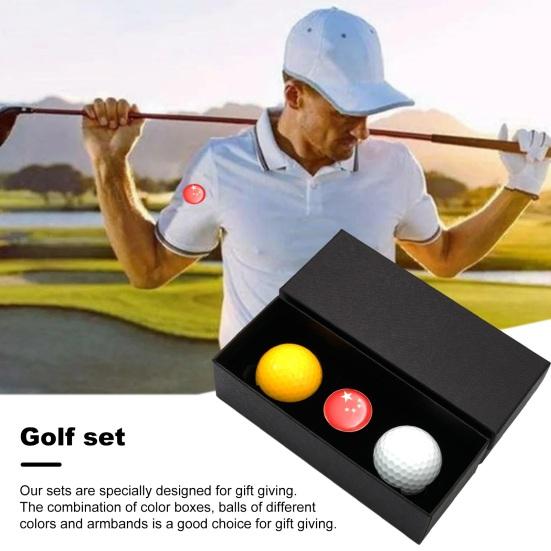 3 ks/sada Personalizovaná dárková sada golfových míčků s páskem na ruku Kompaktní přenosná kompletní sada dárkového balení golfových míčků